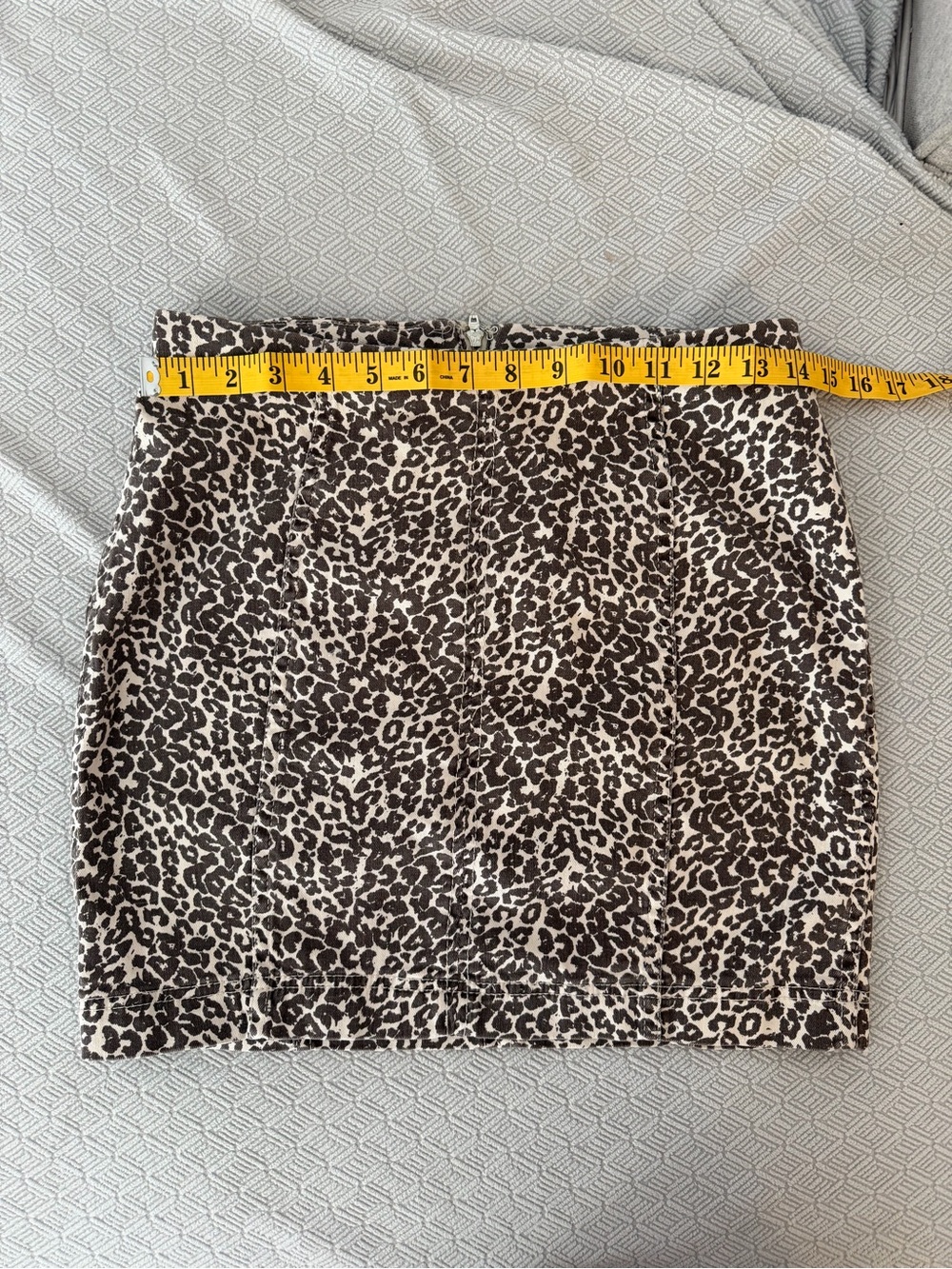 Free People Leopard-Pattern Mini Skirt in Black & Brown - Picture 3 of 5